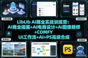 LibLIb AI商业实战训练营：AI商业插画+AI电商设计+AI图像精修+COMFY UI工作流+AI+PS高级合成-聚富社