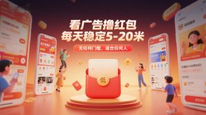 看广告撸红包，每天稳定5-20米，无任何门槛，适合任何人-聚富社