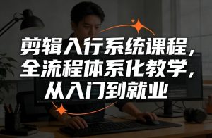 剪辑入行系统课程，全流程体系化教学，从入门到就业-聚富社