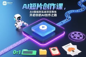AI短片创作课，从0基础到实战项目落地，开启你的AI创作之路（更新）-聚富社