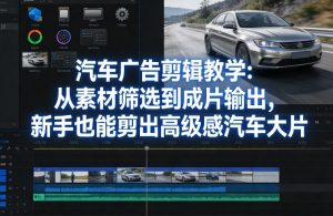 汽车广告剪辑教学:从素材筛选到成片输出,新手也能剪出高级感汽车大片-聚富社