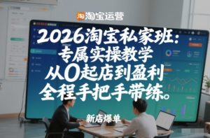 2026淘宝私家班:专属实操教学,从0起店到盈利,全程手把手带练(更新)-聚富社