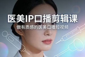 医美IP口播剪辑课，做有质感的医美口播短视频-聚富社
