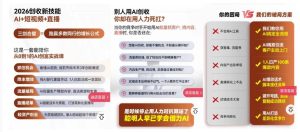 2026创收新技能AI+短视频+直播，用AI爆改生意，这是一套能陪你从0到1的AI创富实战课-聚富社