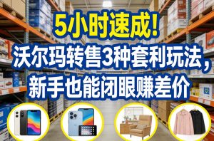 5小时速成!沃尔玛转售3种套利玩法,新手也能闭眼賺差价-聚富社