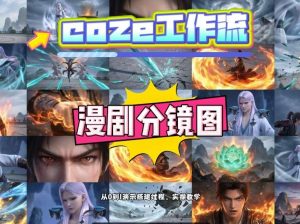 通过Coze工作流，制作《动漫分镜图》，两分钟制作完成25宫格分镜图，从0到1演示搭建过程，实操教学-聚富社