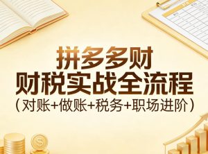 拼多多财税实战全流程（对账+做账+税务+职场进阶）-聚富社