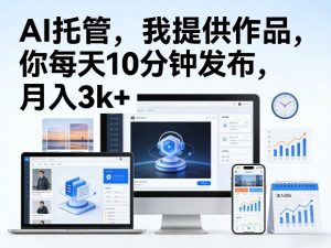 公众号AI托管，我提供作品，你每天10分钟发布，月入3k+【揭秘】-聚富社