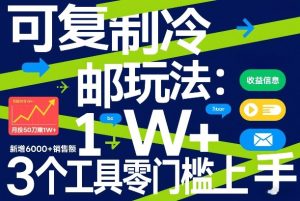 可复制冷邮件玩法：月投50刀賺1W+，新增6000+销售额，3个工具零门槛上手-聚富社