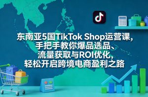 东南亚5国TikTok Shop运营课,手把手教你爆品选品、流量获取与ROI优化,轻松开启跨境电商盈利之路-聚富社