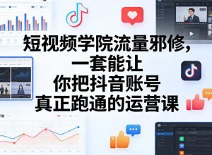 短视频学院流量邪修,一套能让你把抖音账号真正跑通的运营课-聚富社