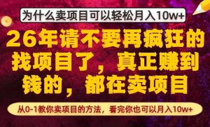 为什么真正賺到钱的都在卖项目，从0-1教你卖项目的方法，看完你也可以月入10w+【揭秘】-聚富社