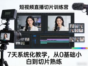 短视频直播切片训练营，7天系统化教学，从0基础小白到切片熟练-聚富社