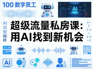 你的AI数字员工100个智能体，超级流量私房课，用AI找到新机会-聚富社