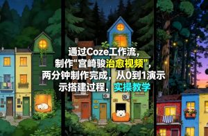 通过Coze工作流制作《宫崎骏治愈视频》，两分钟制作完成，从0到1演示搭建过程，实操教学-聚富社