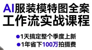 AI服装模特图全案工作流实战课程，1天搞定整个季度上新，1年省下100W拍摄费-聚富社