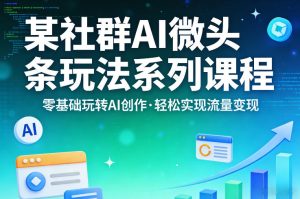某社群的AI微头条玩法系列课程,零基础玩转AI创作,轻松实现流量变现-聚富社