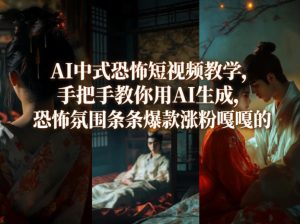 AI中式恐怖短视频教学，手把手教你用AI生成，恐怖氛围条条爆款涨粉嘎嘎的-聚富社