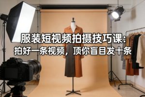 服装短视频拍摄技巧课：拍好一条视频，顶你盲目发十条-聚富社