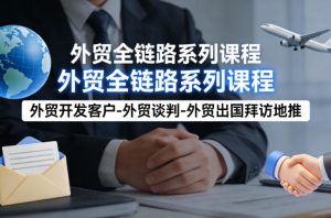 外贸系列课程，外贸开发客户-外贸谈判-外贸出国拜访地推，完成一个外贸链路-聚富社