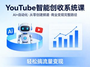 YouTube智能创收系统课，AI+自动化，从零创建YouTube频道并实现商业变现的完整路径，轻松搞流量变现-聚富社