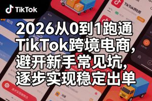2026从0到1跑通TikTok跨境电商，避开新手常见坑，逐步实现稳定出单-聚富社