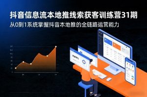 抖音信息流本地推线索获客训练营31期，从0到1系统掌握抖音本地推的全链路运营能力（更新0421）-聚富社