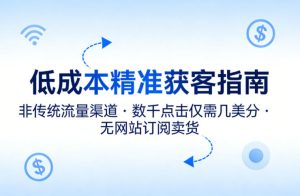 低成本精准获客指南，用非传统流量渠道，实现数千点击仅需几美分，不用网站也能搞订阅卖货-聚富社