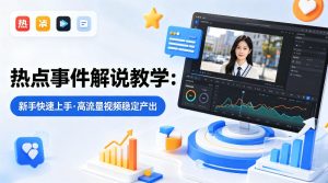 某大V的热点事件解说教学,新手也能快速上手,稳定产出高流量解说视频-聚富社