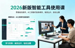 2026新版智能工具使用课,零基础也能学,用AI工具替代复杂操作,高效出片、轻松出圈-聚富社