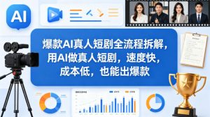 爆款AI真人短剧全流程拆解,用AI做真人短剧,速度快,成本低,也能出爆款-聚富社