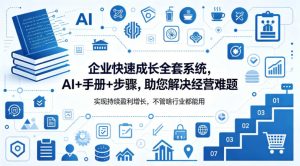 企业快速成长全套系统，AI+手册+步骤，助您解决经营难题，实现持续盈利增长，不管啥行业都能用-聚富社
