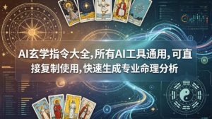 AI玄学指令大全，所有AI工具通用，可直接复制使用，快速生成专业命理分析-聚富社