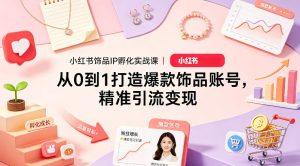 小红书饰品IP孵化实战课｜从0到1打造爆款饰品账号，精准引流变现-聚富社