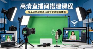 高清直播间搭建课程，零基础也能快速搭建专业高清直播间-聚富社