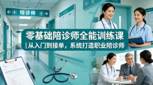 零基础陪诊师全能训练课｜从入门到接单，系统打造职业陪诊师-聚富社
