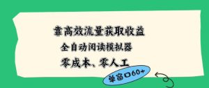 靠高效流量获取收益，零成本全自动阅读模拟器2.0全新玩法，单窗口高达50+蓝海小众项目【揭秘】-聚富社