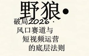 野狼团队·多平台实操运营课，覆盖AI口播、服装、好物、漫剪等热门玩法（更新4月29日）-聚富社