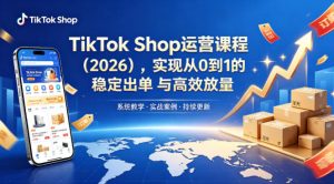 TikTok Shop运营课程（2026），实现从0到1的稳定出单与高效放量-聚富社