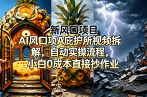 新风口项目AI庇护所视频拆解，自动实操流程，小白0成本直接抄作业-聚富社