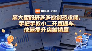 某大佬的拼多多原创技术课，手把手教小二开直通车，快速提升店铺销量-聚富社