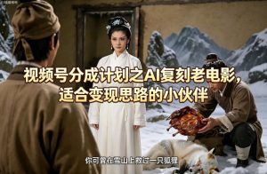 视频号分成计划之AI复刻老电影，适合变现思路的小伙伴-聚富社