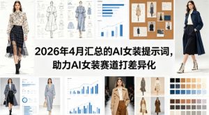2026年4月汇总的AI女装提示词，助力AI女装赛道打差异化-聚富社