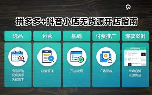 拼多多+抖音小店无货源开店，包括：选品、运营、基础、付费推广、爆款案例等(更新26年4月)-聚富社