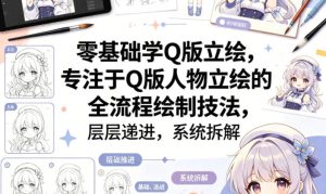 零基础学Q版立绘，专注于Q版人物立绘的全流程绘制技法，层层递进，系统拆解-聚富社
