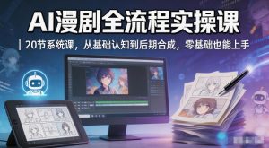 AI漫剧全流程实操课｜20节系统课，从基础认知到后期合成，零基础也能上手-聚富社