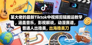 某大佬的最新Tiktok中视频剪辑搬运教学，涵盖音乐，影视解说，动漫赛道，普通人出海撸美刀-聚富社