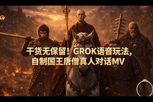 干货无保留！GROK语音玩法，自制国王唐僧真人对话MV-聚富社