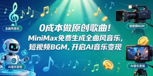 0成本做原创歌曲!MiniMax免费生成全曲风音乐,短视频BGM,开启AI音乐变现-聚富社