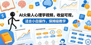 AI火柴人心理学视频，收益可观，适合小白操作，保姆级教学-聚富社